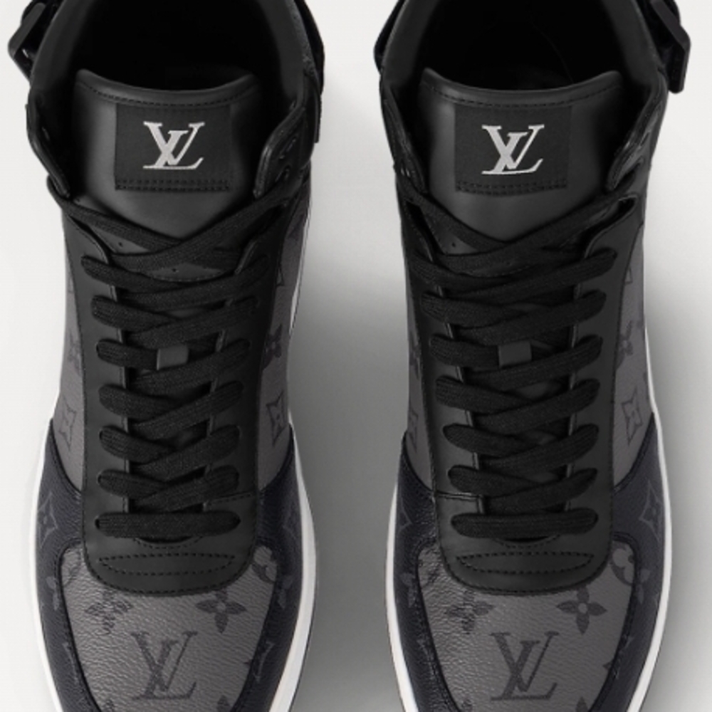 Louis Vuitton Black and Gray Monogram Sneakers